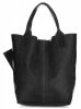 Bőr táska shopper bag Genuine Leather fekete 777